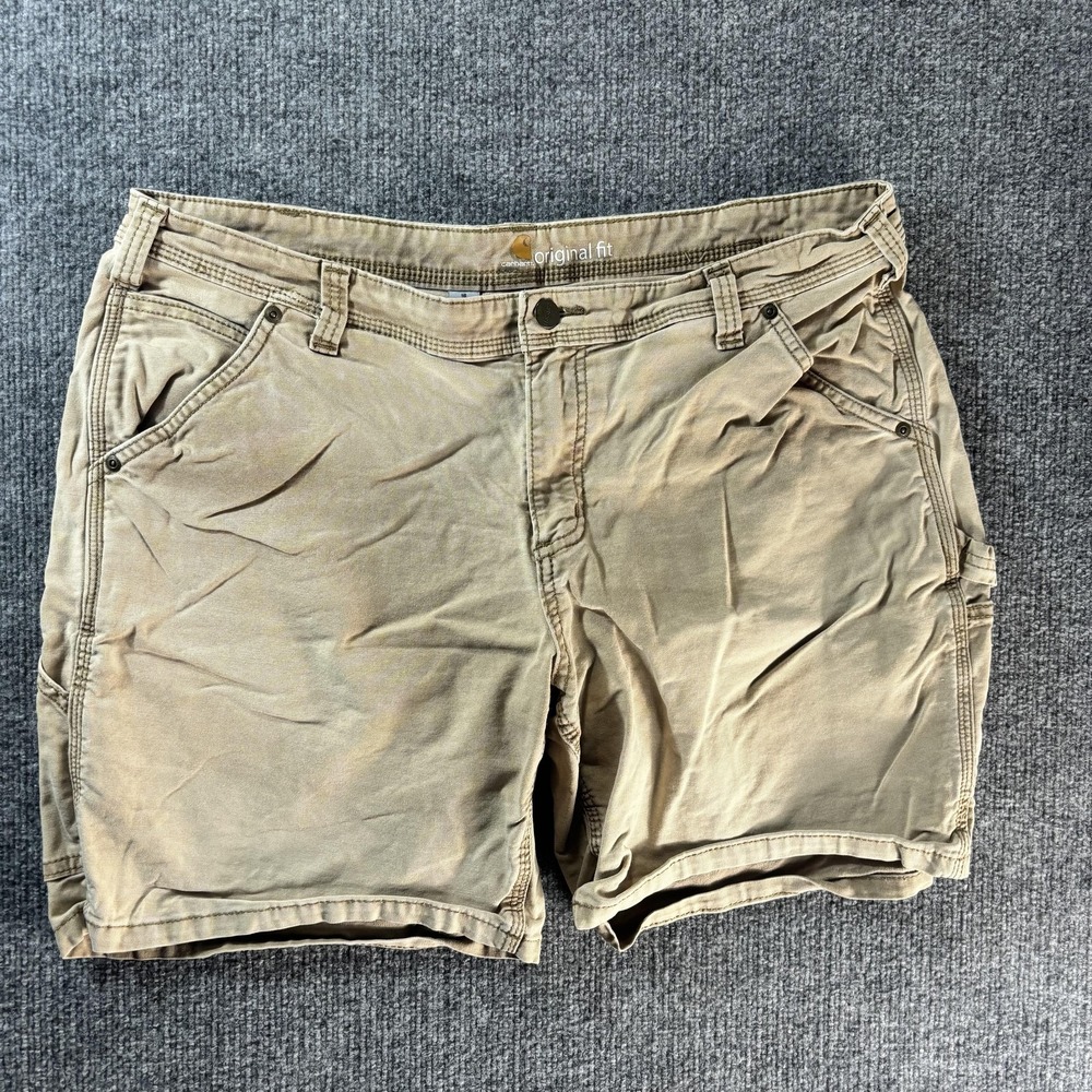 Carhartt Cargo Shorts Womens 16 Beige Canvas Relaxed Fit Workwear Casual Summer